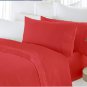 1200TC Egyptian Cotton Extra Deep Pockets 28" Red Set 4Pc Olympic Queen Size
