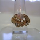 VINTAGE 1972 ESTATE SIGNED AVON GOLD-TONE FIREFLOWER RING IN BOX W/SLEEVE. OS133