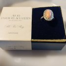 VINTAGE ESTATE SIGNED AVON SILVER-TONE PALE FIRE MARCASITE RING IN BOX WITH SLEEVE.  SIZE 8 (OS124)