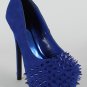 Studded Spike Almond Toe Platform Pump
