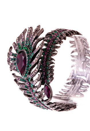 Jewel Feather Wrap Cuff