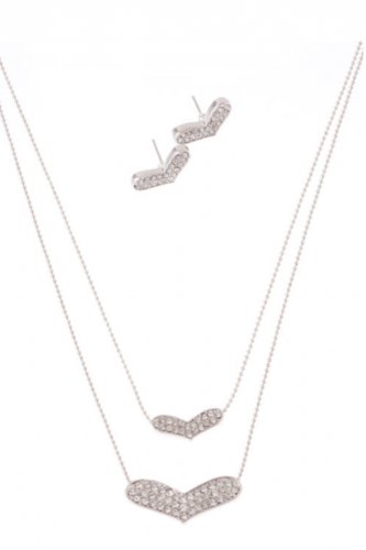 Layered Heart Necklace Set