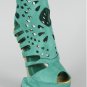 Privileged Banet Heel Less Cut Out Curved Wedge (Teal)