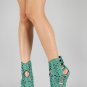 Privileged Banet Heel Less Cut Out Curved Wedge (Teal)