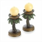 PALM TREE CANDLEHOLDERS-Pair