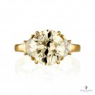 GIA 6.01ct Old Euro Diamond Three Stone Engagement Anniversary Vintage 18KY Ring