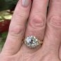 GIA 6.01ct Old Euro Diamond Three Stone Engagement Anniversary Vintage 18KY Ring