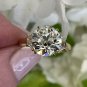 GIA 6.01ct Old Euro Diamond Three Stone Engagement Anniversary Vintage 18KY Ring