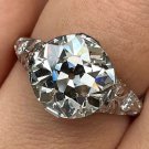 GIA Edwardian 4.45ctw OLD EUROPEAN Diamond Antique Platinum Engagement Ring