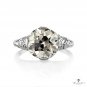 GIA Edwardian 4.45ctw OLD EUROPEAN Diamond Antique Platinum Engagement Ring