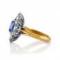 GIA 8.42ctw Ceylon Cornflower Blue Sapphire Diamond Cluster PL 18K Vintage Ring