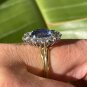 GIA 8.42ctw Ceylon Cornflower Blue Sapphire Diamond Cluster PL 18K Vintage Ring