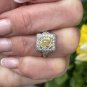 2.56CT VINTAGE ESTATE FANCY YELLOW RADIANT DIAMOND ENGAGEMENT WEDDING RING EGL