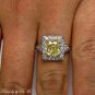 2.56CT VINTAGE ESTATE FANCY YELLOW RADIANT DIAMOND ENGAGEMENT WEDDING RING EGL