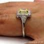 2.56CT VINTAGE ESTATE FANCY YELLOW RADIANT DIAMOND ENGAGEMENT WEDDING RING EGL