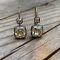 Antique 6.24ct Old Cushion Cut Diamond Dormeuse Drop 18k Gold Earrings
