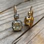 Antique 6.24ct Old Cushion Cut Diamond Dormeuse Drop 18k Gold Earrings