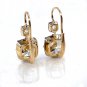 Antique 6.24ct Old Cushion Cut Diamond Dormeuse Drop 18k Gold Earrings
