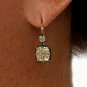 Antique 6.24ct Old Cushion Cut Diamond Dormeuse Drop 18k Gold Earrings