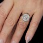 Antique Edwardian 1900s GIA H-VS2 3.38ctw OLD Euro Cut Diamond Cluster Plat Ring