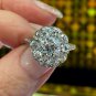 Antique Edwardian 1900s GIA H-VS2 3.38ctw OLD Euro Cut Diamond Cluster Plat Ring