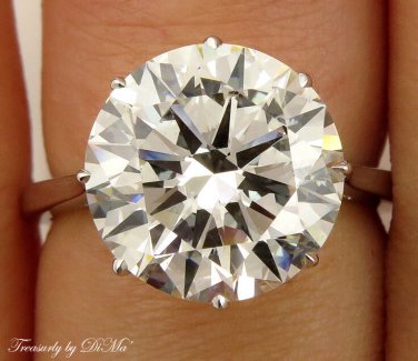 GIA 5.37CT ESTATE VINTAGE SOLITAIRE ROUND DIAMOND ENGAGEMENT WEDDING RING W GOLD