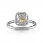 GIA 3.14ctw Estate Vintage Natural Fancy Yellow Radiant Diamond Plat 18k Ring