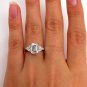 GIA 2.62ct Estate EMERALD cut Diamond 3 Stone Engagement Platinum Wedding Ring