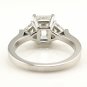 GIA 2.62ct Estate EMERALD cut Diamond 3 Stone Engagement Platinum Wedding Ring