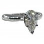 GIA 1.07ct Estate Pear Diamond Solitaire 14k White Gold Engagement Wedding Ring