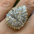 BALLERINA GIA 4.21ct Pear Shape Diamond Cocktail 18K Gold Vintage Ring
