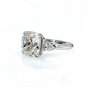 GIA 5.01ct CUSHION Diamond Engagement 3 Stone Platinum Vintage Estate Ring