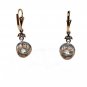 French Belle Époque GIA 5.05ctw Old European Diamond Dangling Pl +18K Earrings
