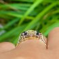 GIA "Canary" 1.54ct Yellow OVAL Diamond Sapphire 3-stone Pt 18k Engagement Ring
