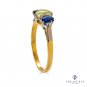 GIA "Canary" 1.54ct Yellow OVAL Diamond Sapphire 3-stone Pt 18k Engagement Ring