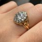 GIA Antique 3.27CT Victorian Vintage Cocktail Cluster Wedding Engagement Ring