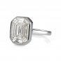 GIA D-VS1 1.78ct EMERALD Pie-Cut "Illusion" Diamond Engagement Wedding Plat Ring