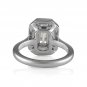 GIA D-VS1 1.78ct EMERALD Pie-Cut "Illusion" Diamond Engagement Wedding Plat Ring