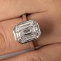 GIA D-VS1 1.78ct EMERALD Pie-Cut "Illusion" Diamond Engagement Wedding Plat Ring