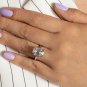 GIA D-VS1 1.78ct EMERALD Pie-Cut "Illusion" Diamond Engagement Wedding Plat Ring
