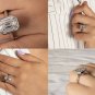 GIA D-VS1 1.78ct EMERALD Pie-Cut "Illusion" Diamond Engagement Wedding Plat Ring