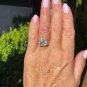 GIA shy 4.0ctw HEART Shaped Diamond Halo Estate Vintage Engagement Platinum Ring