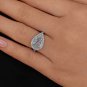 GIA 2.53ctw Pear Shaped Diamond Side Set Engagement Halo Pave Platinum Ring