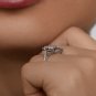 GIA 2.53ctw Pear Shaped Diamond Side Set Engagement Halo Pave Platinum Ring