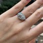 GIA 2.53ctw Pear Shaped Diamond Side Set Engagement Halo Pave Platinum Ring