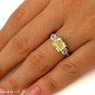 GIA 2.52CT ESTATE FANCY YELLOW RADIANT DIAMOND ENGAGEMENT WEDDING RING 3 STONE