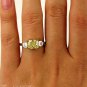 GIA 2.52CT ESTATE FANCY YELLOW RADIANT DIAMOND ENGAGEMENT WEDDING RING 3 STONE