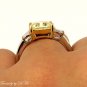 GIA 2.52CT ESTATE FANCY YELLOW RADIANT DIAMOND ENGAGEMENT WEDDING RING 3 STONE