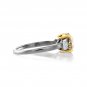 Estate GIA 2.74ct Natural Fancy Yellow OVAL 3 Stone Diamond Engagement Pl Ring