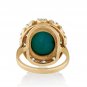 GIA 7.35ct Vintage Blue-Green Turquoise Diamond Cluster 14K Gold Ring